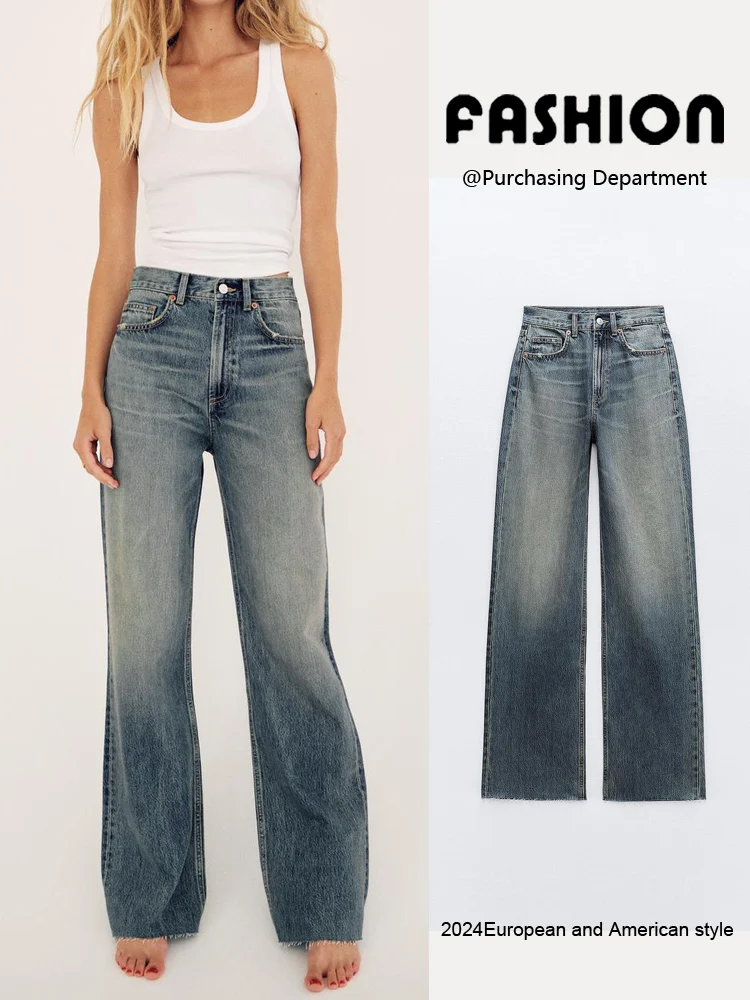 High Waist Wide Leg Straight Cut Slimming Versatile Denim Long Pants Women's New Arrival Autumn Season Loose Fit Natural Wais...
High Waist Wide Leg Straight Cut Slimming Versatile Denim Long Pants Women's New Arrival Autumn Season Loose Fit Natural Wais...