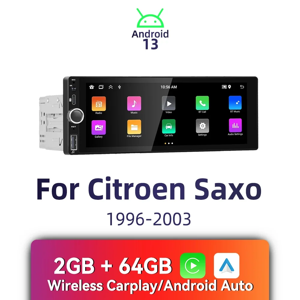 Carplay Android Auto 1 Din Радио Android Автомобильный Мультимедиа для Citroen Saxo 1996-2003 6,86-дюймовый экран Стерео головное устройство GPS BT WIFI
Carplay Android Auto 1 Din Радио Android Автомобильный Мультимедиа для Citroen Saxo 1996-2003 6,86-дюймовый экран Стерео головное устройство GPS BT WIFI