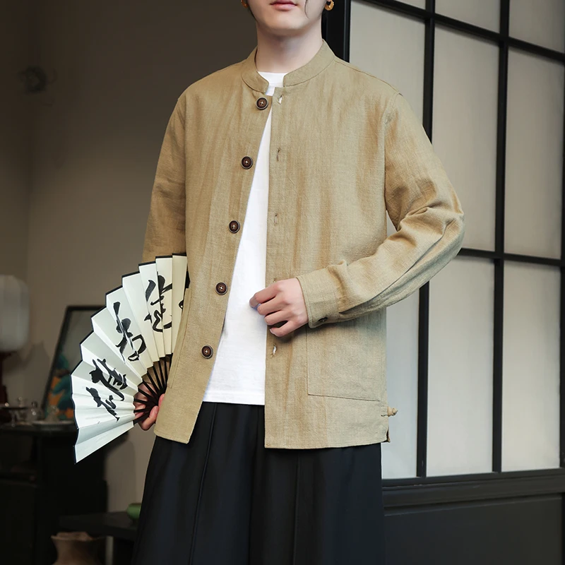 New Autumn Casual Long Sve Cotton Linen irt Jaet Men's Retro Simple Sle Outerwear Loose Fit Youth Trend Button up
New Autumn Casual Long Sve Cotton Linen irt Jaet Men's Retro Simple Sle Outerwear Loose Fit Youth Trend Button up