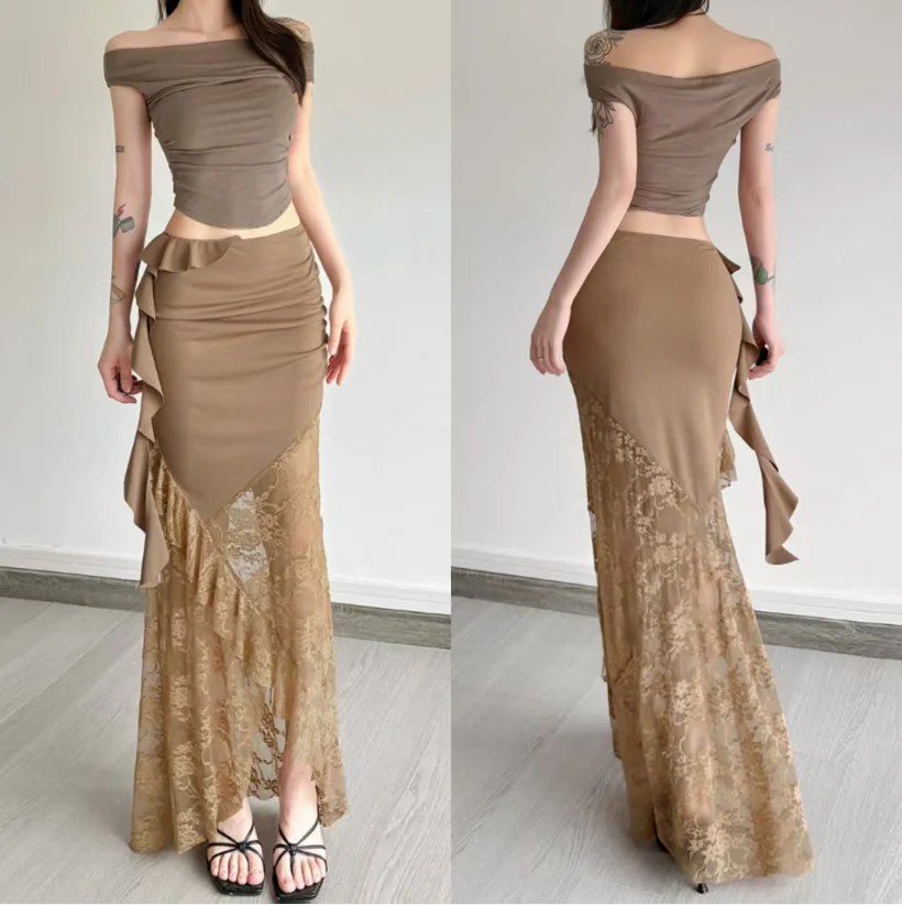 Summer new women's asymmetric cut lace patchwork versatile slimming bag skirt slim and elegant half skirt
Summer new women's asymmetric cut lace patchwork versatile slimming bag skirt slim and elegant half skirt