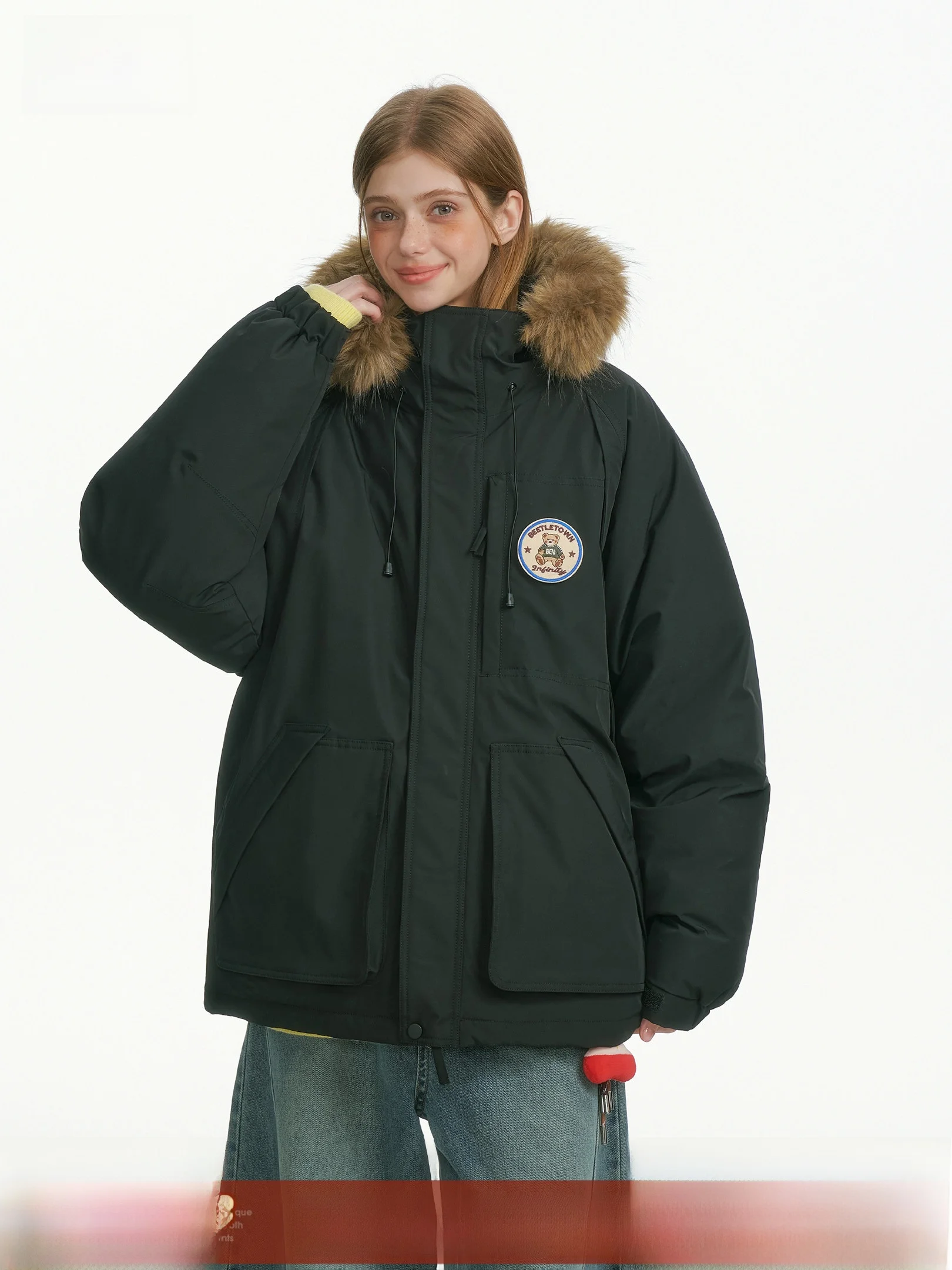 Beetle Town Women's Thiened Hooded Cotton Jaet with Fur Collar Outdoor Workwear Parka Coat Windproof Street Sle Loose Fit
Beetle Town Women's Thiened Hooded Cotton Jaet with Fur Collar Outdoor Workwear Parka Coat Windproof Street Sle Loose Fit