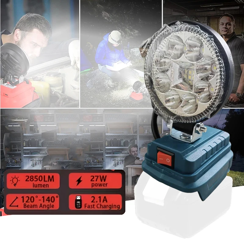 Беспроводной светодиодный рабочий фонарь, совместимый с аккумулятором Makita 18V Li-Ion, для строительных площадок, кемпинга, походов, использования в помещении и на улице, прожектор
Беспроводной светодиодный рабочий фонарь, совместимый с аккумулятором Makita 18V Li-Ion, для строительных площадок, кемпинга, походов, использования в помещении и на улице, прожектор