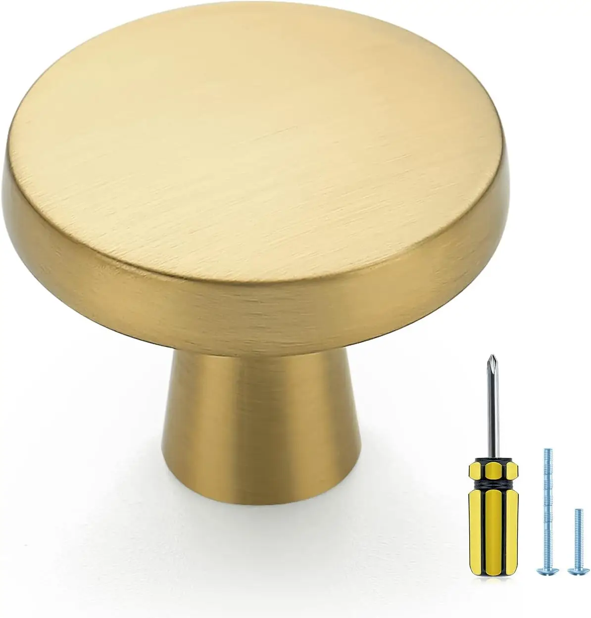 30 Pack Solid Brass Cabinet Knobs, Round Pulls for Kitchen Dresser Drawers in Gold Brushed Finish
30 Pack Solid Brass Cabinet Knobs, Round Pulls for Kitchen Dresser Drawers in Gold Brushed Finish