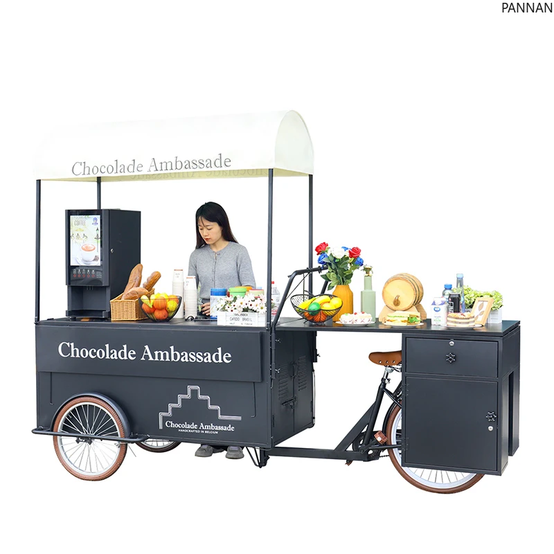 Creative Mobile Catering Cycling Cart Outdoor Food and Drink Display Stall Cart
Creative Mobile Catering Cycling Cart Outdoor Food and Drink Display Stall Cart