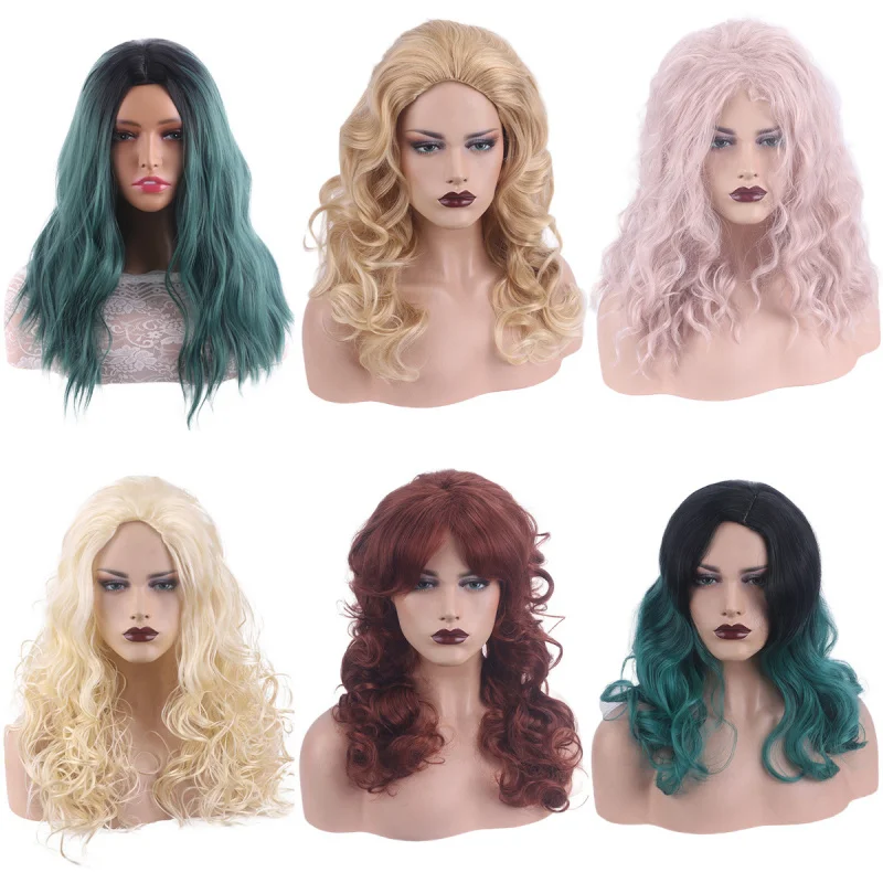 for European and American women, middle-parted short mixed-color fluffy cosplay wig, new curly style
for European and American women, middle-parted short mixed-color fluffy cosplay wig, new curly style
