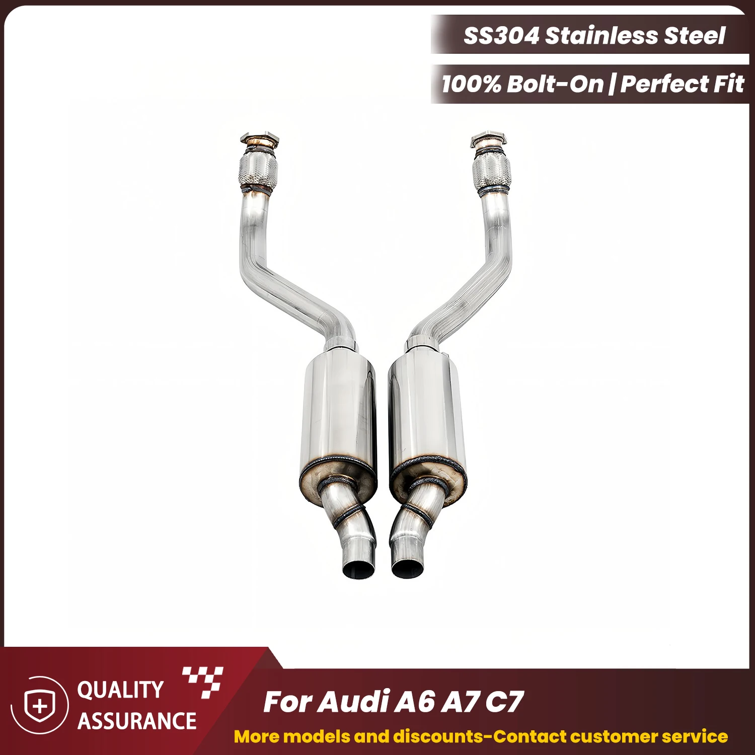 ECCF SS304 Front Pipe For Audi A6 A7 C7 Aggressive Exhaust Sound High Flow Performance Upgrade
ECCF SS304 Front Pipe For Audi A6 A7 C7 Aggressive Exhaust Sound High Flow Performance Upgrade