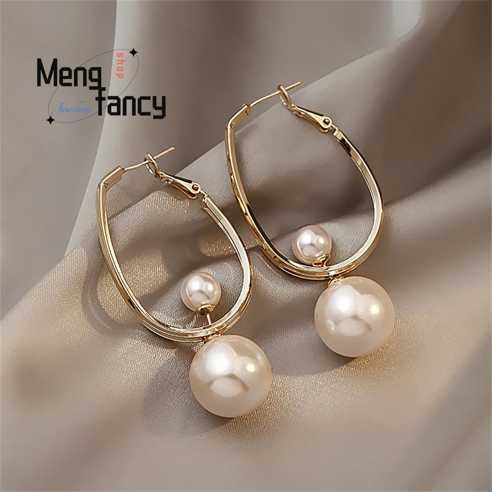 925 Silver Needle Retro Geometric Pearl Ear Loops, A Trendy And Fashionable Earring With A Unique Design Best Selling Elegant
925 Silver Needle Retro Geometric Pearl Ear Loops, A Trendy And Fashionable Earring With A Unique Design Best Selling Elegant