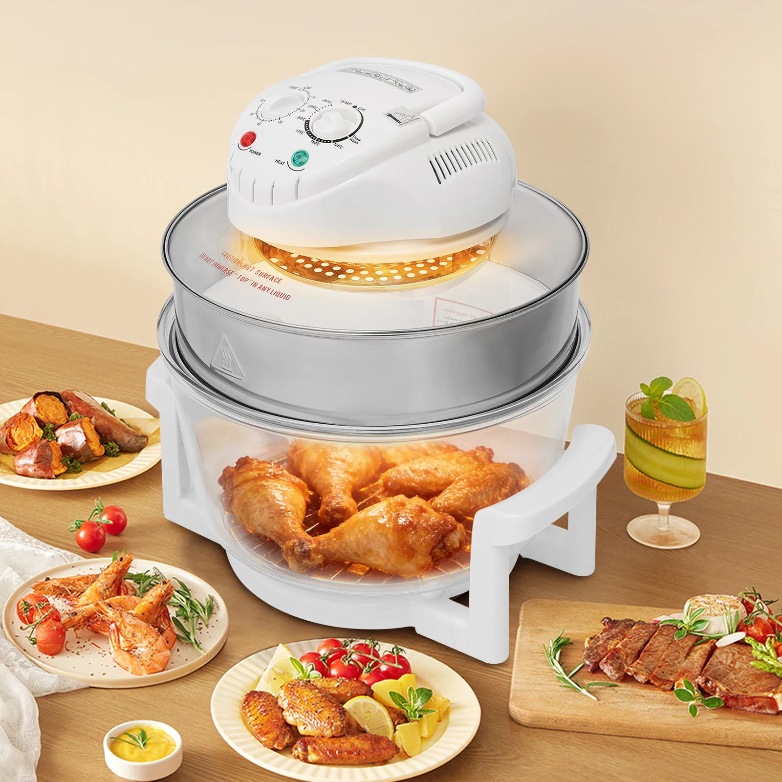 Airy Fryer Glass Air Fryer 360° Viewable Airy Fryer with Expansion Ring
Airy Fryer Glass Air Fryer 360° Viewable Airy Fryer with Expansion Ring 