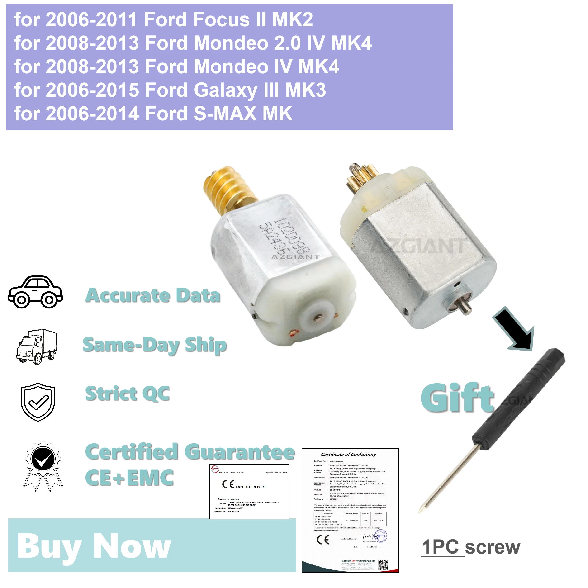Mini Motor for Ford C-Max Focus Mondeo Galaxy Jaguar XF CC9 Door Lock Actuator 1010019 3K5365 Center Control 12V
Mini Motor for Ford C-Max Focus Mondeo Galaxy Jaguar XF CC9 Door Lock Actuator 1010019 3K5365 Center Control 12V