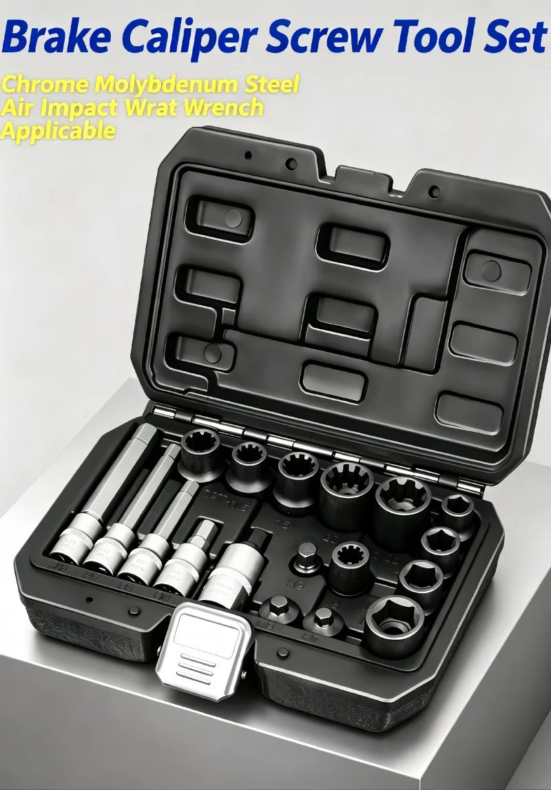 18pcs Brake Caliper Piston Tool Kit for VW Audi Mercedes BMW Brake Pad Spreader Remover Spanner Auto Repair Accessories
18pcs Brake Caliper Piston Tool Kit for VW Audi Mercedes BMW Brake Pad Spreader Remover Spanner Auto Repair Accessories