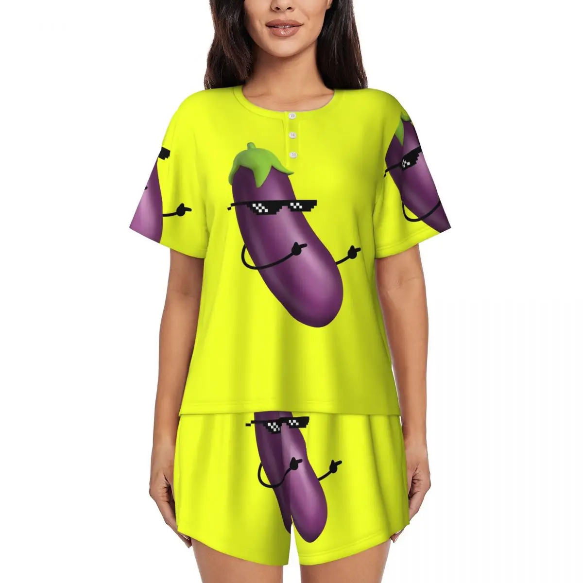 Thug Life Eggplant Round Neck Short Sleeves Nightdress for Sleeping Sleepshirts Women Soft Pajama Set Short Pants
Thug Life Eggplant Round Neck Short Sleeves Nightdress for Sleeping Sleepshirts Women Soft Pajama Set Short Pants