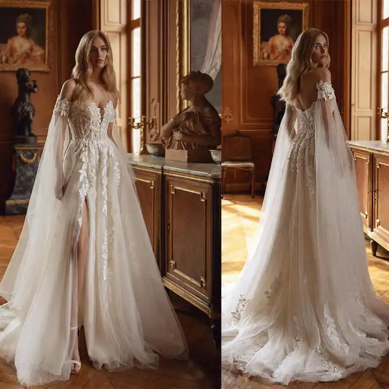 Summer White Wedding Dress A-Line With Appliques Off The Shoulder Customized Side High Split Bride Gown Plus Size Special Ocn
Summer White Wedding Dress A-Line With Appliques Off The Shoulder Customized Side High Split Bride Gown Plus Size Special Ocn