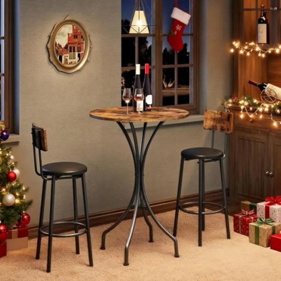 Bar Table, Round High Top Table, Home Counter Height Table, for Kitchen, Pub, Bistro, Living Room, Meeting Room, Rustic Brown a
Bar Table, Round High Top Table, Home Counter Height Table, for Kitchen, Pub, Bistro, Living Room, Meeting Room, Rustic Brown a