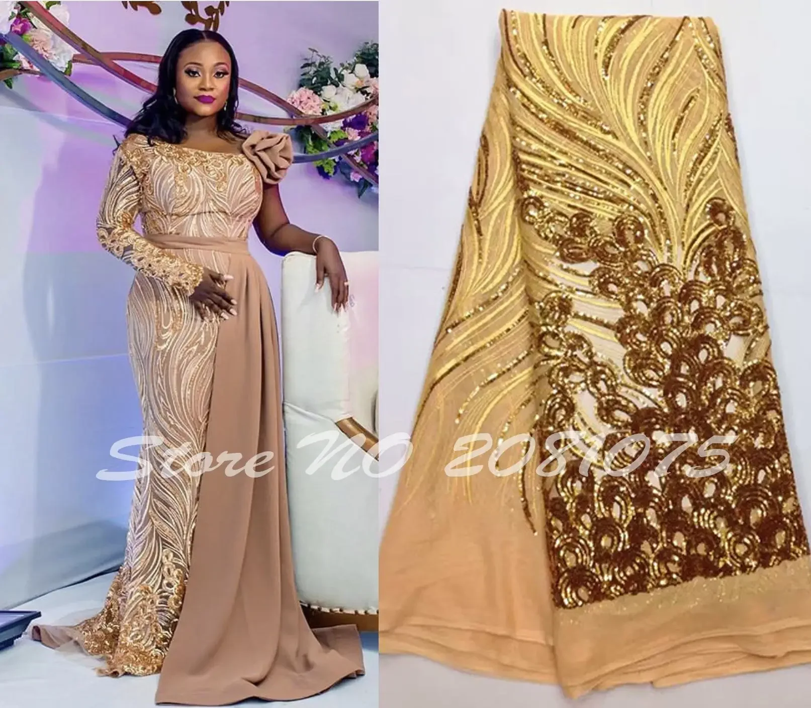 2021 High Quality African Lace Fabric Gold French Net Embroidery Sequins Tulle Lace Fabric For Nigerian Party Dress
2021 High Quality African Lace Fabric Gold French Net Embroidery Sequins Tulle Lace Fabric For Nigerian Party Dress