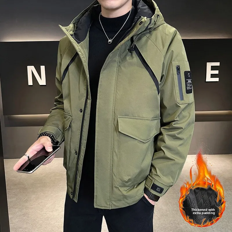 Men's Thiened Lightweight Cotton Jaet Autumn Winter Coat with Hood Faion Urban Sle Casual Leisure een Coat
Men's Thiened Lightweight Cotton Jaet Autumn Winter Coat with Hood Faion Urban Sle Casual Leisure een Coat