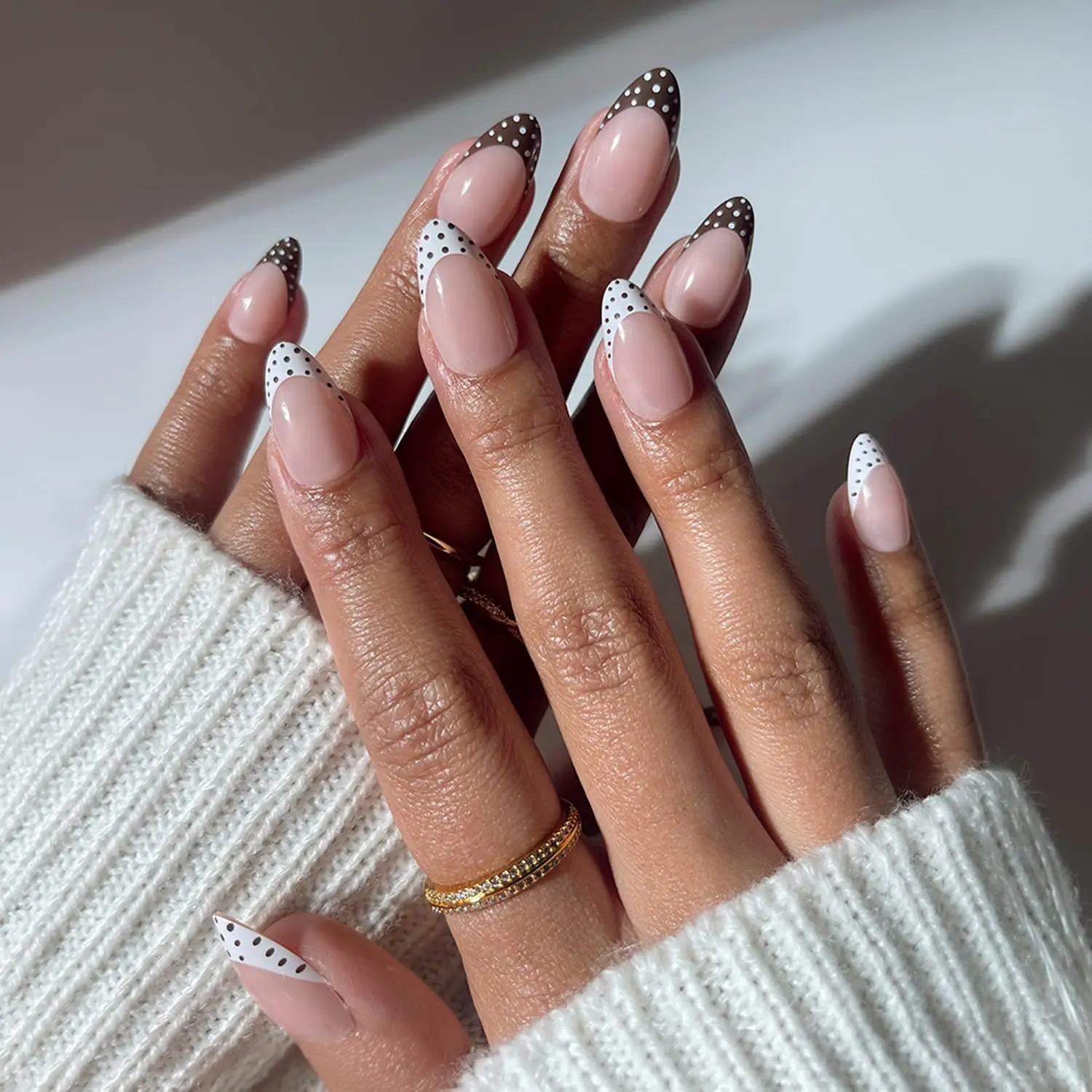 Press On Nails Short Almond Fake Nails with Polka Dot French Tips Press on False Nails Glossy 15 Sizes 30 Nail Kit with Glue
Press On Nails Short Almond Fake Nails with Polka Dot French Tips Press on False Nails Glossy 15 Sizes 30 Nail Kit with Glue