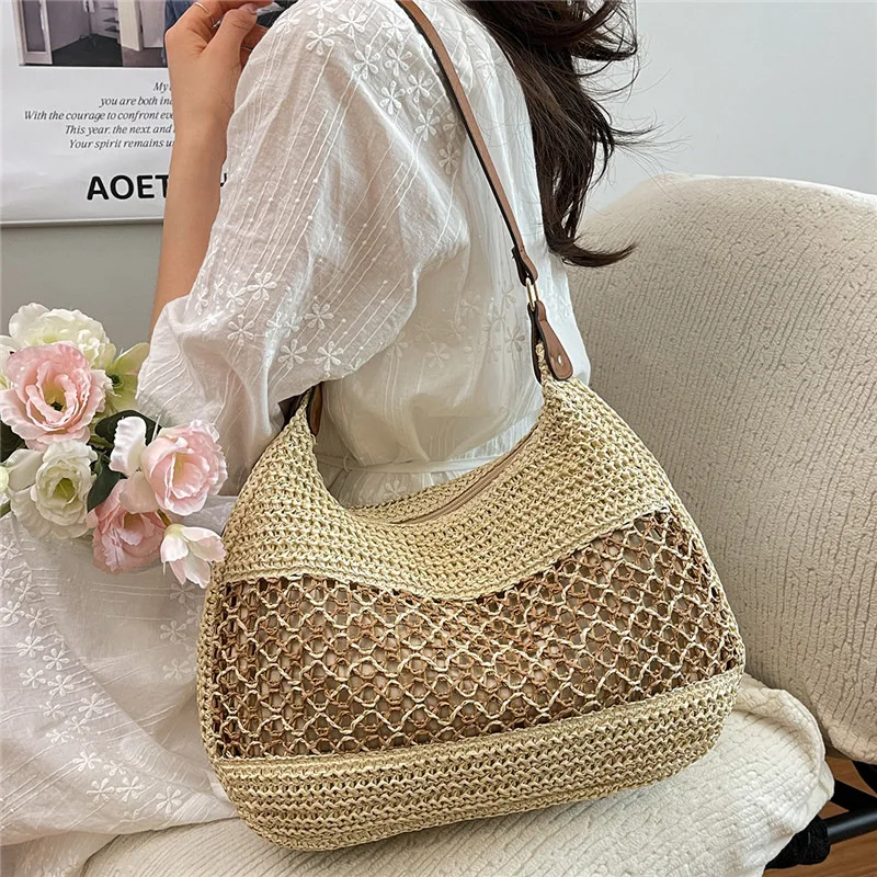 Bohemian Woven Shoulder Bag Large Capacity Summer Beach Hobo Bag for Vacation Comfortable and Versatile Texture Storage Bags
Bohemian Woven Shoulder Bag Large Capacity Summer Beach Hobo Bag for Vacation Comfortable and Versatile Texture Storage Bags
