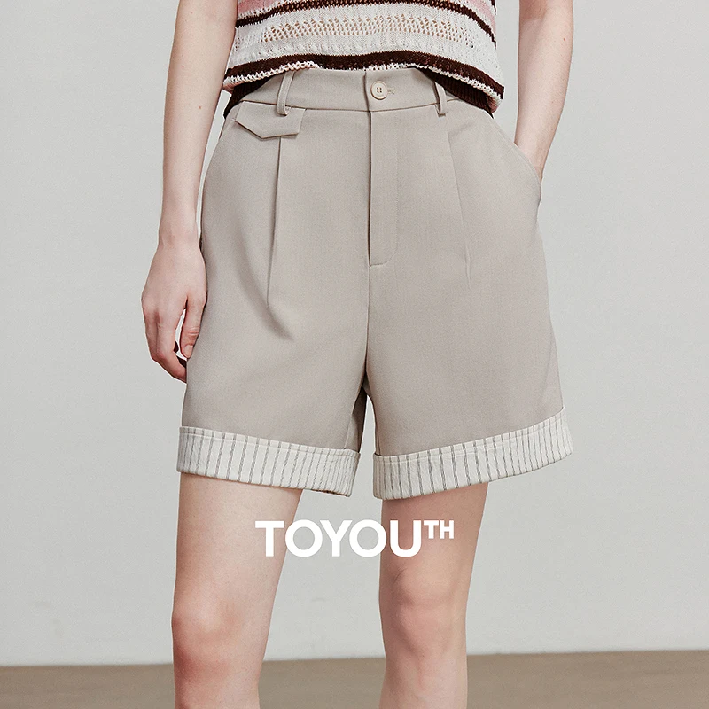 TOYOUTH Women Casual Pants 2025 Summer New Splicing Striped Commuting Casual Pants Versatile Wide Leg Shorts 8527050
TOYOUTH Women Casual Pants 2025 Summer New Splicing Striped Commuting Casual Pants Versatile Wide Leg Shorts 8527050