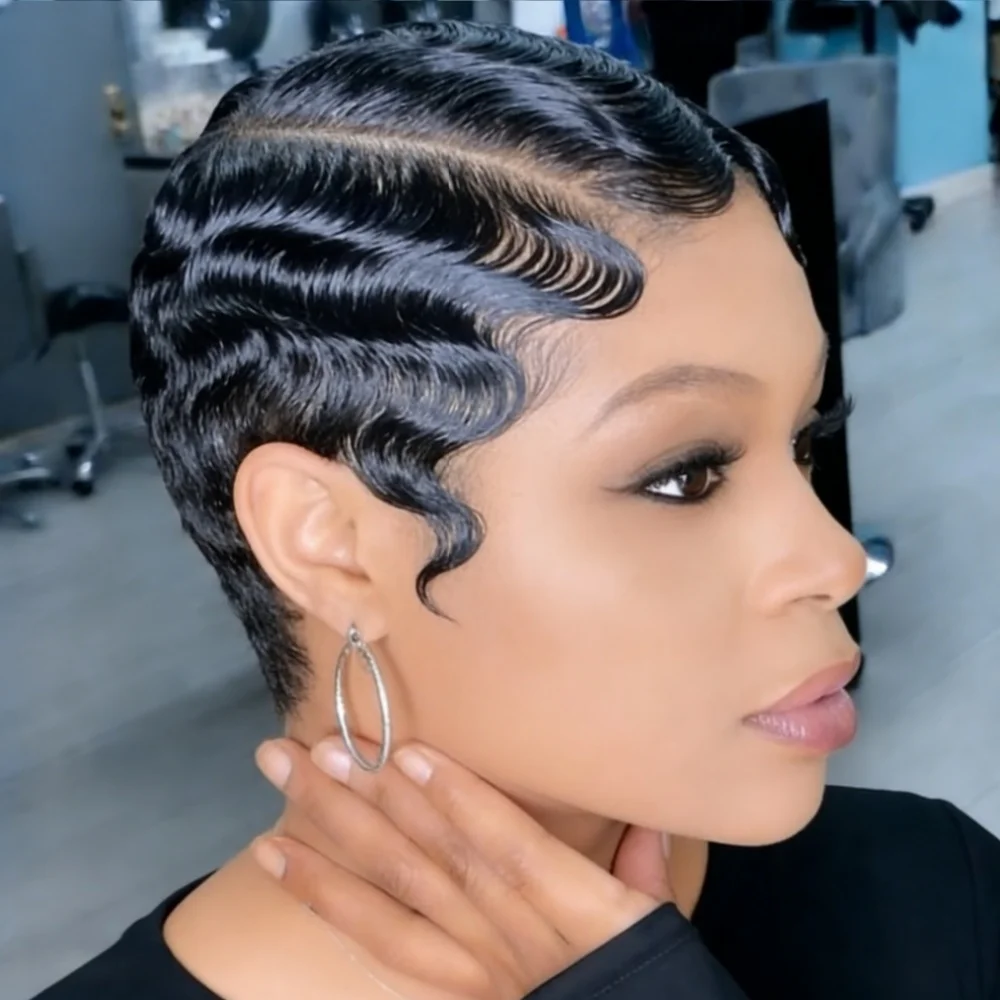 Женский парик из натуральных волос с укладкой «фингер вейв» — парик с кружевной вставкой 13x4, короткая стрижка с нежной челкой, 150% плотность, кудрявая волна, сетка «роза»
Женский парик из натуральных волос с укладкой «фингер вейв» — парик с кружевной вставкой 13x4, короткая стрижка с нежной челкой, 150% плотность, кудрявая волна, сетка «роза»