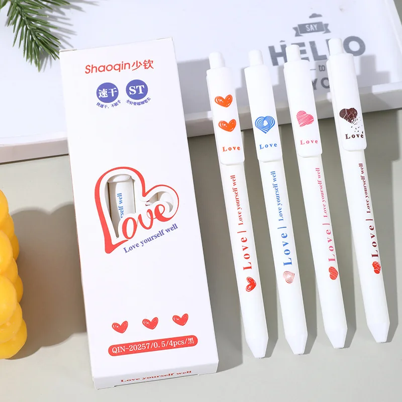 4pcs Simplicity Heart Style Gel Pen for Student Worker Chic Creative Gel Pen for Wiritng 0.5mm Black Ink Gel Pen School Supplies
4pcs Simplicity Heart Style Gel Pen for Student Worker Chic Creative Gel Pen for Wiritng 0.5mm Black Ink Gel Pen School Supplies
