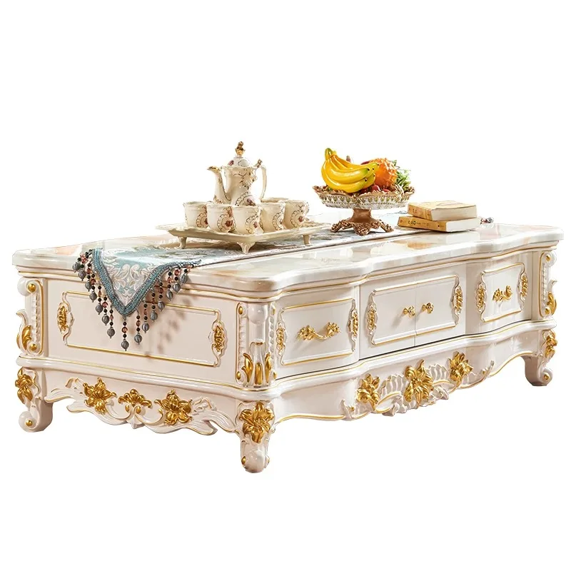 Marble coffee table 1.6 meters long solid wood TV cabinet combination white gold-painted engraved living room
Marble coffee table 1.6 meters long solid wood TV cabinet combination white gold-painted engraved living room