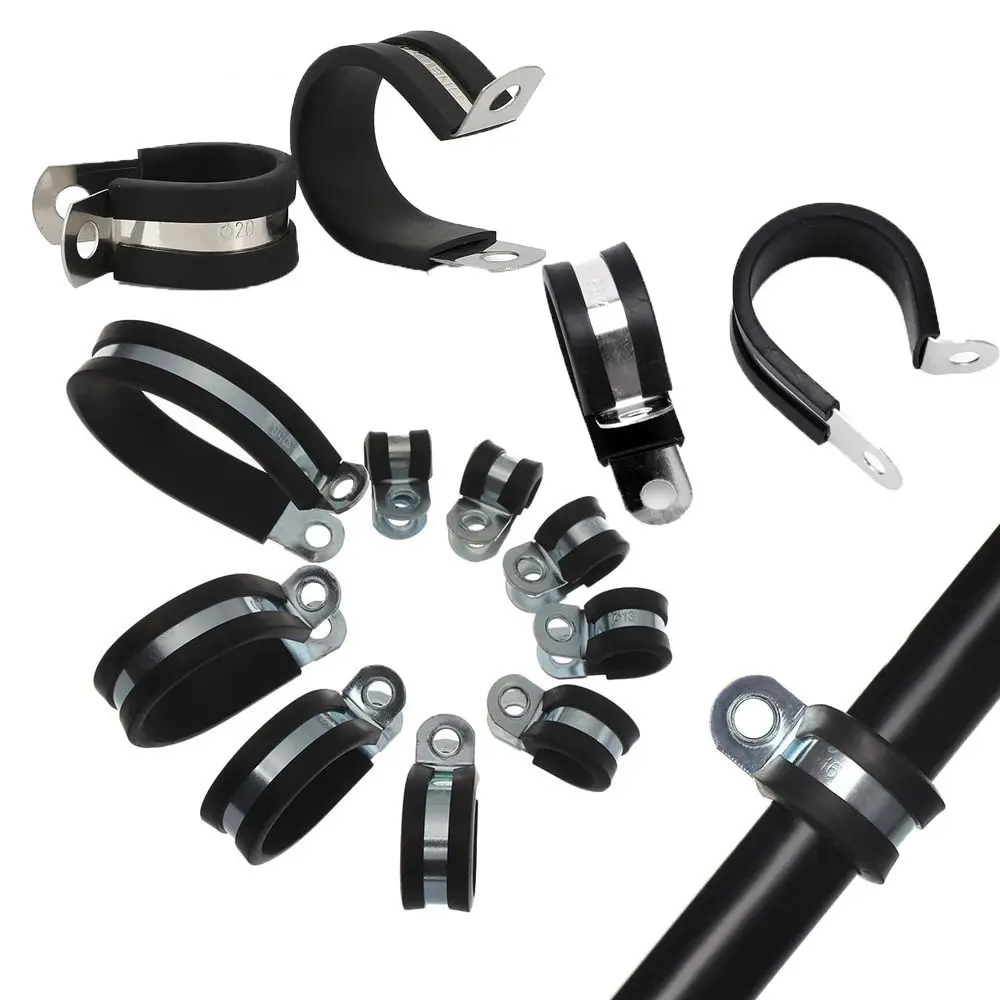 Rubber Lined Clips Wiring Hose Clamp High Quality R-type Pipe Bracket Cable Mounting Fix Fasteners Hardware Electrical Fittings
Rubber Lined Clips Wiring Hose Clamp High Quality R-type Pipe Bracket Cable Mounting Fix Fasteners Hardware Electrical Fittings