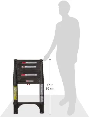 Телескопическая лестница Telesteps 1600ET, запатентованная раскладка одним касанием, черная тактическая совместимость с OSHA, удлиненная высота 12,5 футов
Телескопическая лестница Telesteps 1600ET, запатентованная раскладка одним касанием, черная тактическая совместимость с OSHA, удлиненная высота 12,5 футов