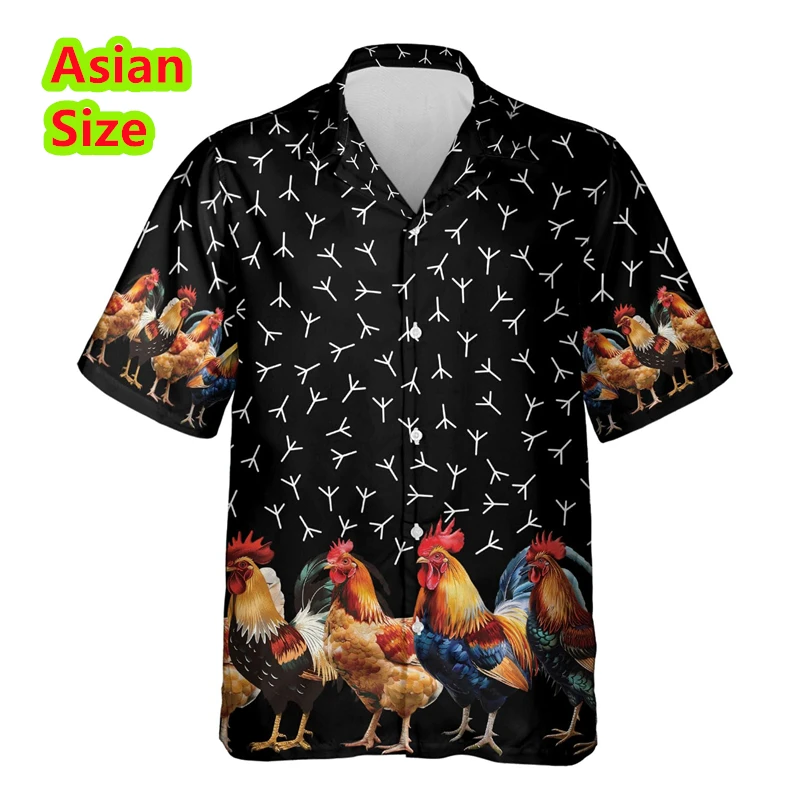 Men Hawaii Shirt Cock Rooster Colorful Texture Short Sleeve Collar Top Fashion Streetwear 3D Printed Casual Chicken Clothing 
Men Hawaii Shirt Cock Rooster Colorful Texture Short Sleeve Collar Top Fashion Streetwear 3D Printed Casual Chicken Clothing
