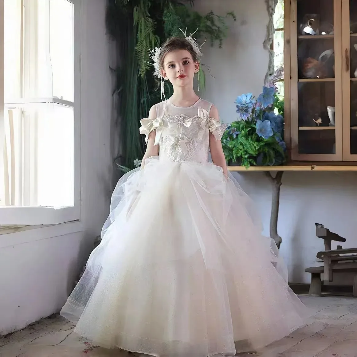 Custom White Floral Girl Dress Lace Appliqué Long Princess Children's Wedding Birthday Party Pageant Formal Gown
Custom White Floral Girl Dress Lace Appliqué Long Princess Children's Wedding Birthday Party Pageant Formal Gown