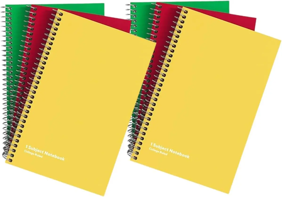 College Ruled Spiral Notebook 5x7, 80 Sheets, 6-Pack, Assorted Colors
College Ruled Spiral Notebook 5x7, 80 Sheets, 6-Pack, Assorted Colors