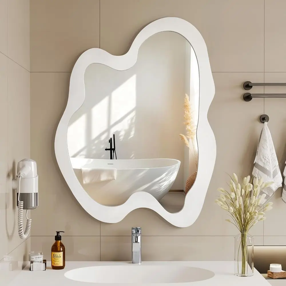 Contemporary Wavy Wall Mirror - 20 x 28 Asymmetrical Design for Home Decor
Contemporary Wavy Wall Mirror - 20 x 28 Asymmetrical Design for Home Decor