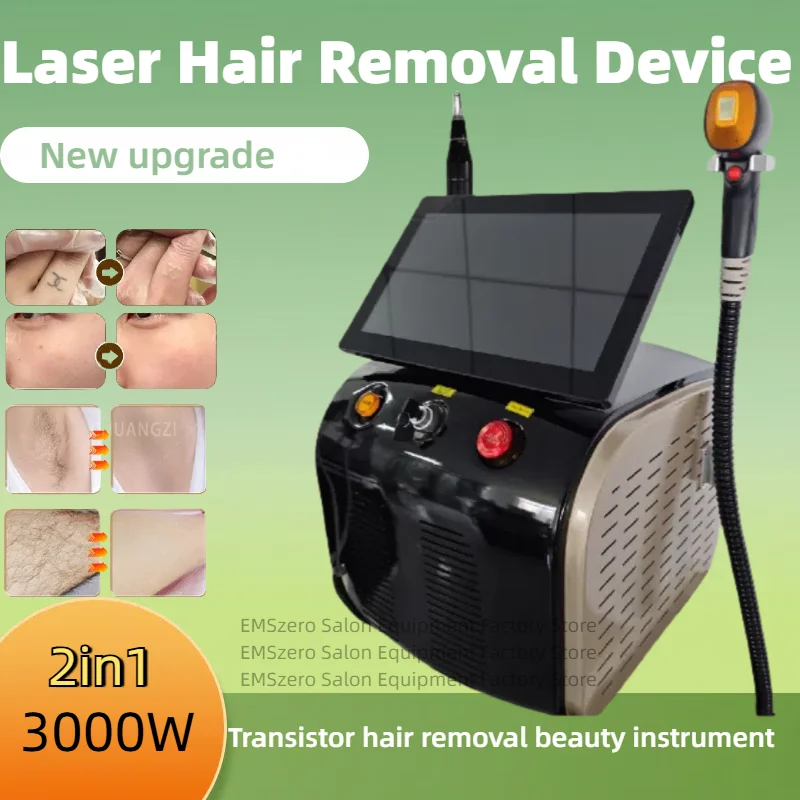 Portable 2 In 1 808 3500W Diode Laser Permanent Painless Hair Removal Switched and Picosecond Laser Tattoo Removal Machine.
Portable 2 In 1 808 3500W Diode Laser Permanent Painless Hair Removal Switched and Picosecond Laser Tattoo Removal Machine.