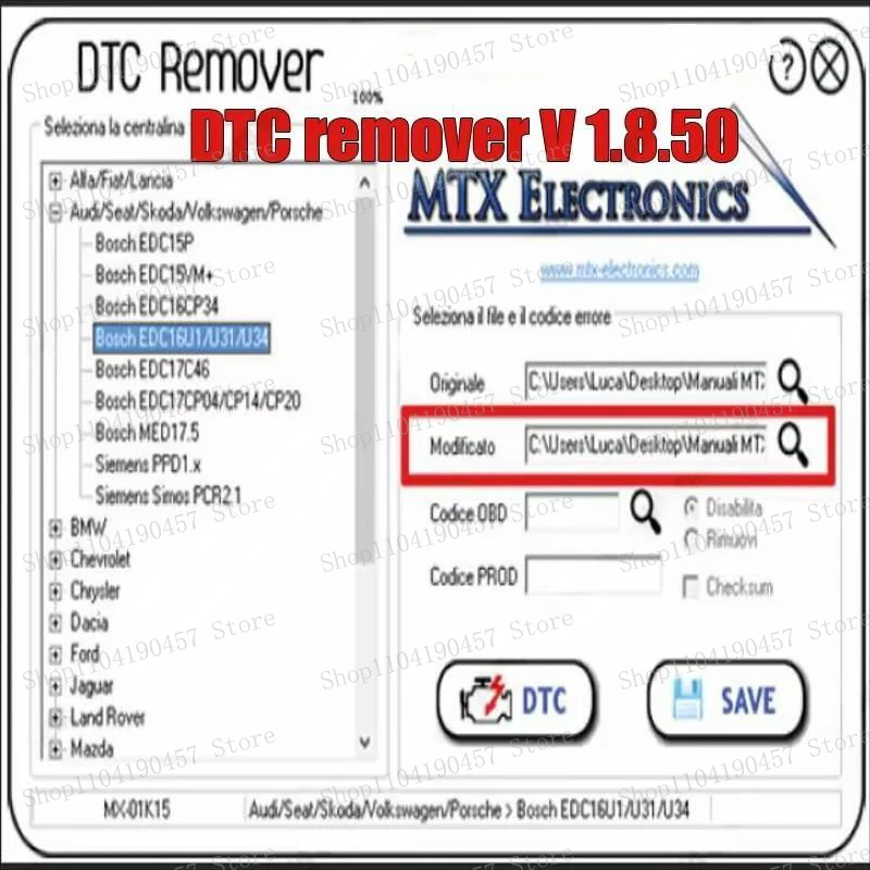 Unique DTC Remover 2024 for KESS, KTAG and FGTECH - OBD2 Software. MTX DTC Eliminator 1.8.5.0 with Key Generator + 9 Extra ECU T
Unique DTC Remover 2024 for KESS, KTAG and FGTECH - OBD2 Software. MTX DTC Eliminator 1.8.5.0 with Key Generator + 9 Extra ECU T