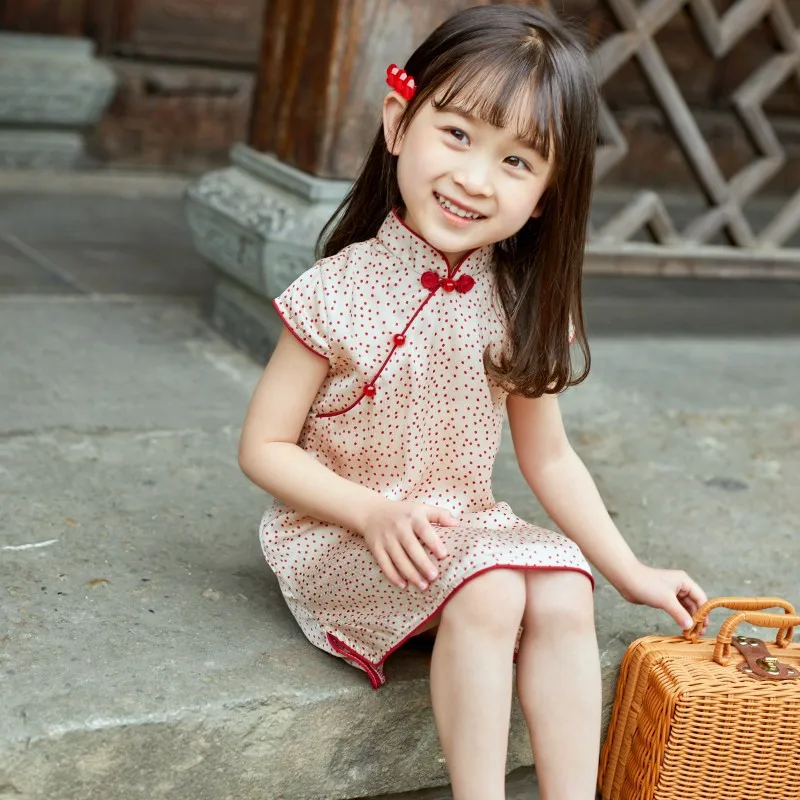 Children Vintage Dress Cheongsam Hand Button Chinese Style Baby Girl Dresses Floral Slim Female Summer Dress S2542
Children Vintage Dress Cheongsam Hand Button Chinese Style Baby Girl Dresses Floral Slim Female Summer Dress S2542