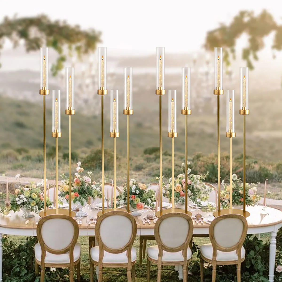 4PCS Gold Candelabra with Acrylic Lampshade, 3 Arm Taper Candle Holder,Metal Candlestick for Christmas, Wedding Decor
4PCS Gold Candelabra with Acrylic Lampshade, 3 Arm Taper Candle Holder,Metal Candlestick for Christmas, Wedding Decor