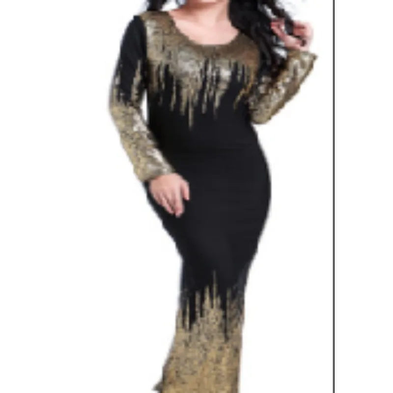 Elegant Mermaid Party Dress For Women Gold Printing O Neck Long Sleeve Vintage Bodycon Evening Occasion Gowns Size M 2024
Elegant Mermaid Party Dress For Women Gold Printing O Neck Long Sleeve Vintage Bodycon Evening Occasion Gowns Size M 2024