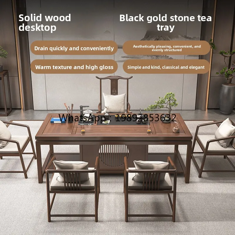 YFY New Chinese Zen Style Large Tea Table Office One Table Five Chairs Solid Wood Tea Table for Home Use
YFY New Chinese Zen Style Large Tea Table Office One Table Five Chairs Solid Wood Tea Table for Home Use
