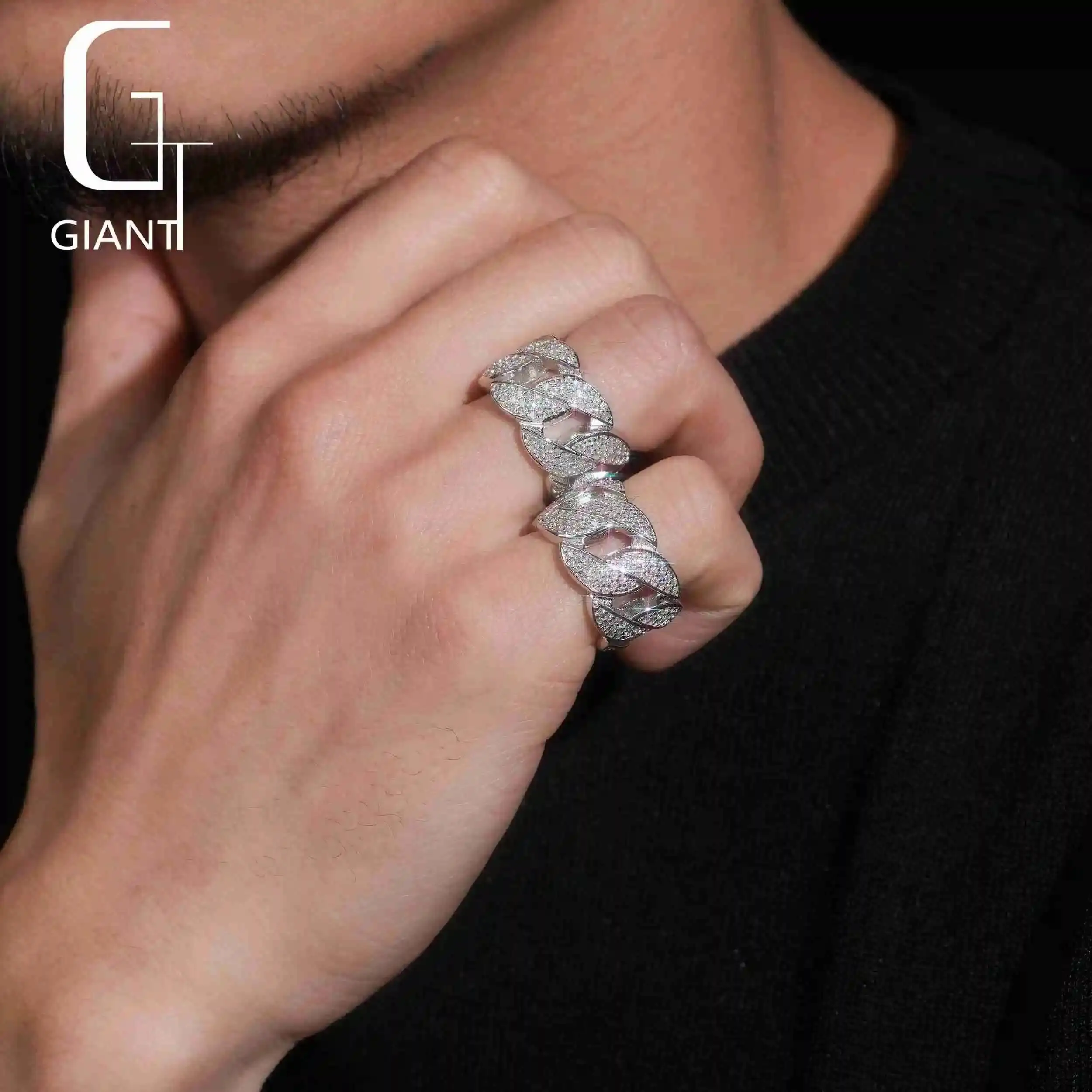 Classic Jewelry Hip Hop Iced Out Cuban Ring Infinity 925 Sterling Silver Moissanite Rings Pass Diamond Tester Mens
Classic Jewelry Hip Hop Iced Out Cuban Ring Infinity 925 Sterling Silver Moissanite Rings Pass Diamond Tester Mens