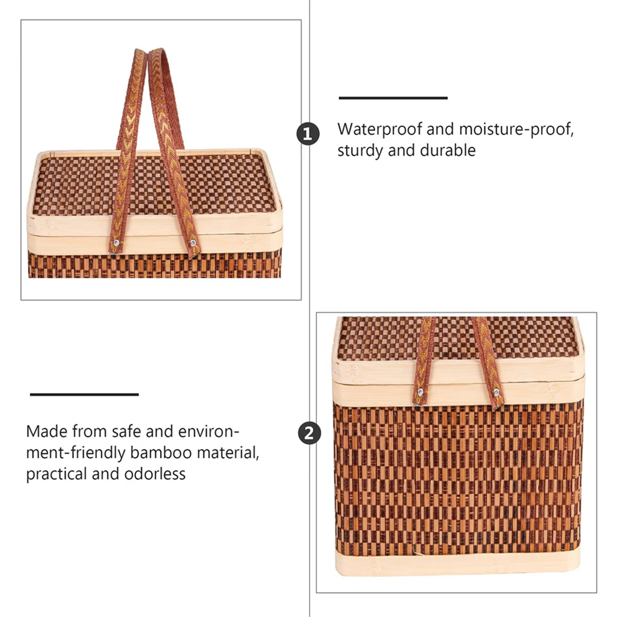 New Bamboo Basket Natural -Friendly Woven Basket Bamboo Picnic Basket with Lid Handheld Snacks Bread Storage Basket
New Bamboo Basket Natural -Friendly Woven Basket Bamboo Picnic Basket with Lid Handheld Snacks Bread Storage Basket