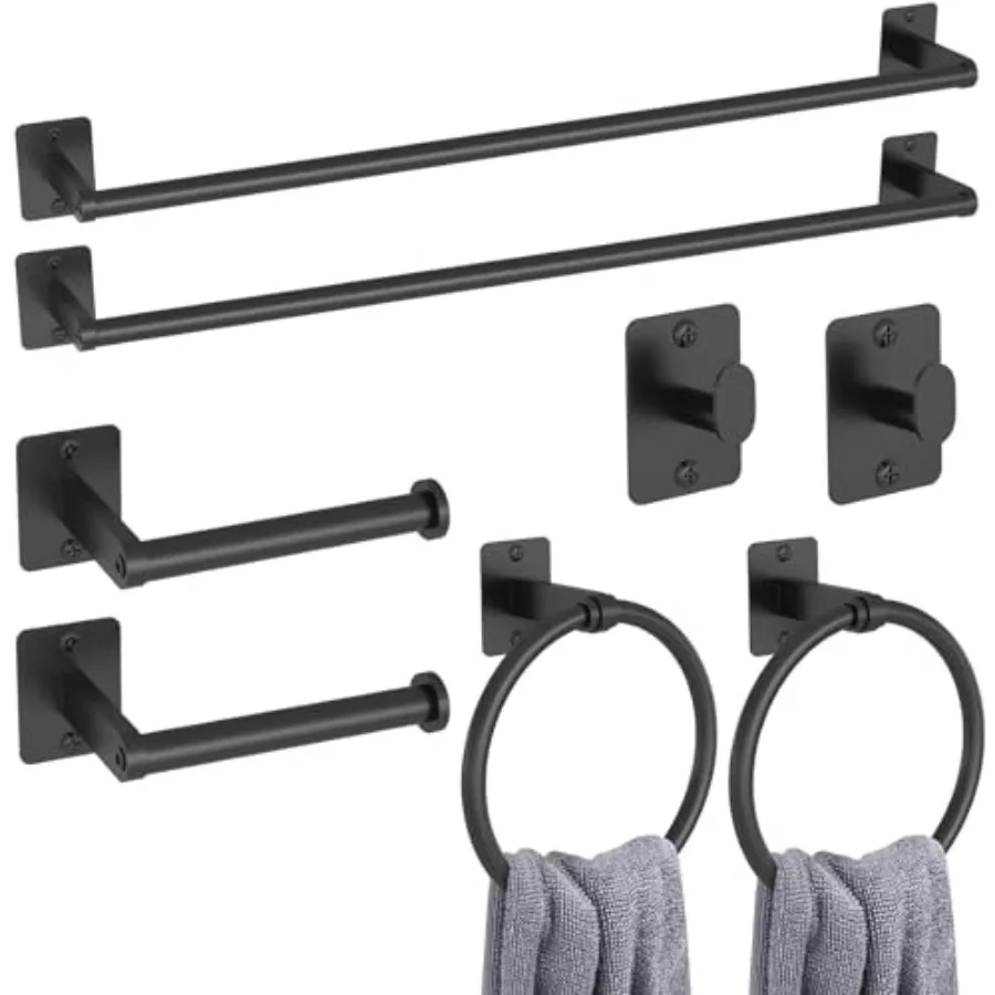 8 Pieces Bathroom Hardware Set, Towel Bar, Matte Black Bathroom Accessories Set, Towel Racks for Bathroom, Robe Towel Hooks, To
8 Pieces Bathroom Hardware Set, Towel Bar, Matte Black Bathroom Accessories Set, Towel Racks for Bathroom, Robe Towel Hooks, To