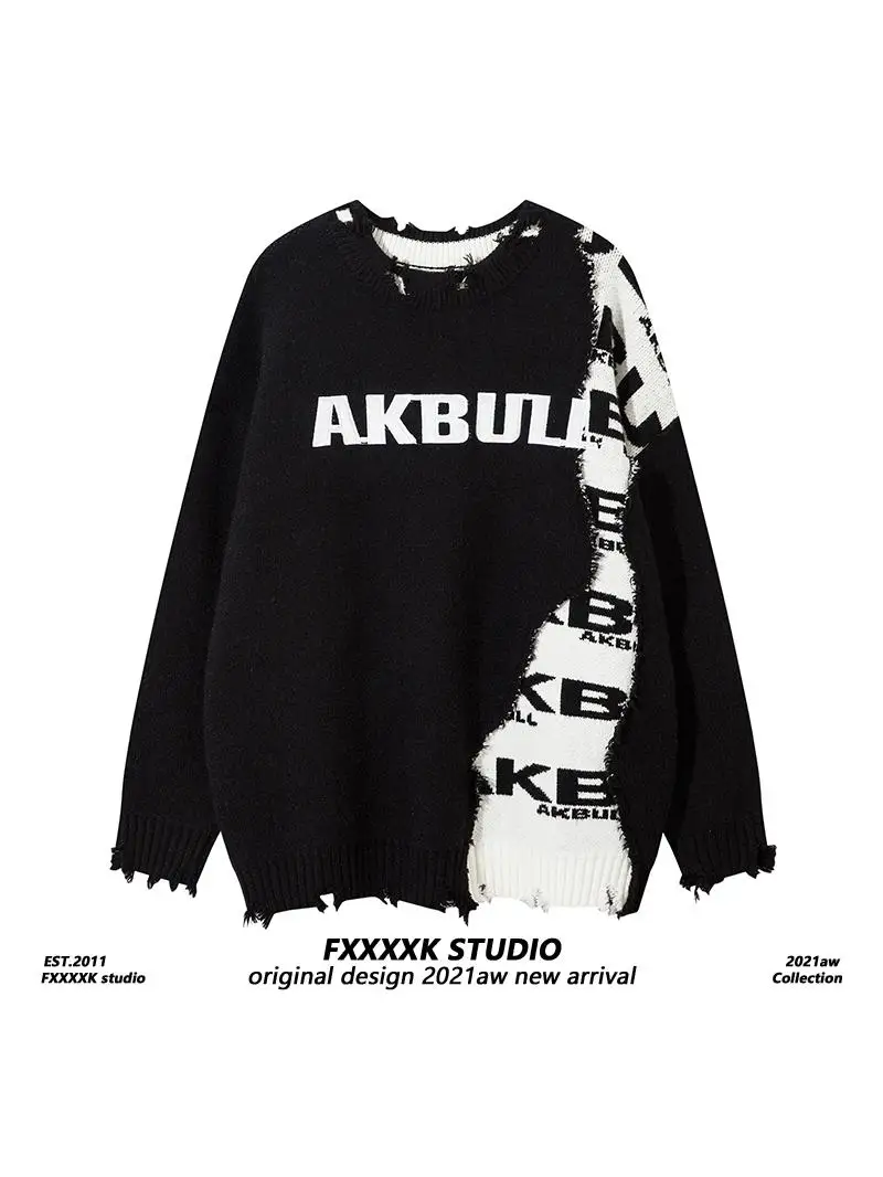 FXK Original American Retro Break Design Casual Loose round Ne Knitted Sweater for Men And Women Couples Warm Comfortable
FXK Original American Retro Break Design Casual Loose round Ne Knitted Sweater for Men And Women Couples Warm Comfortable