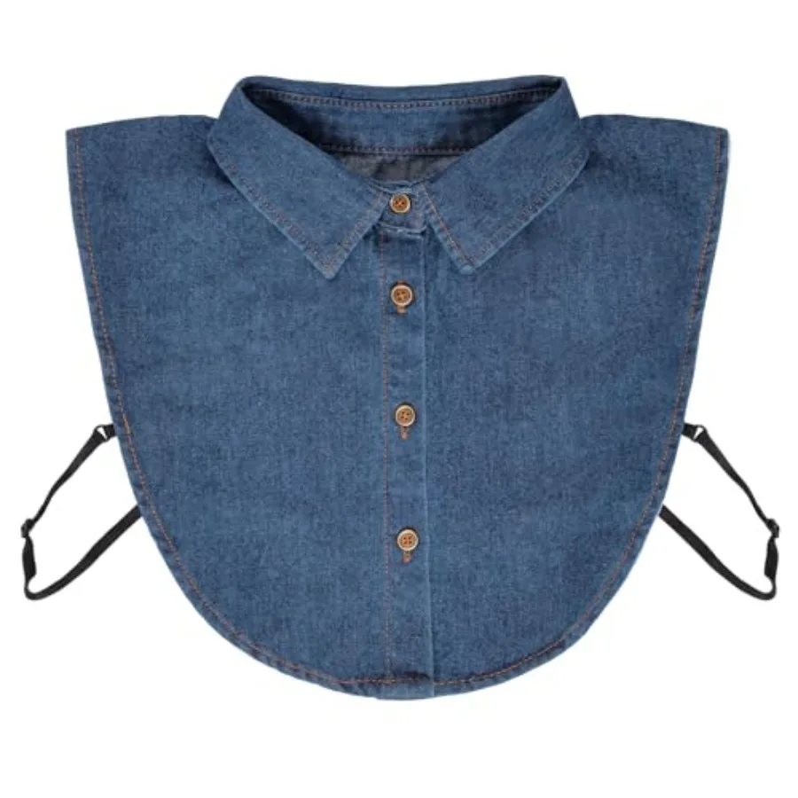 Denim Detachable Collar Shirt Fake Dickey Collar Half Shirts Blouse False Collars Top for Women
Denim Detachable Collar Shirt Fake Dickey Collar Half Shirts Blouse False Collars Top for Women