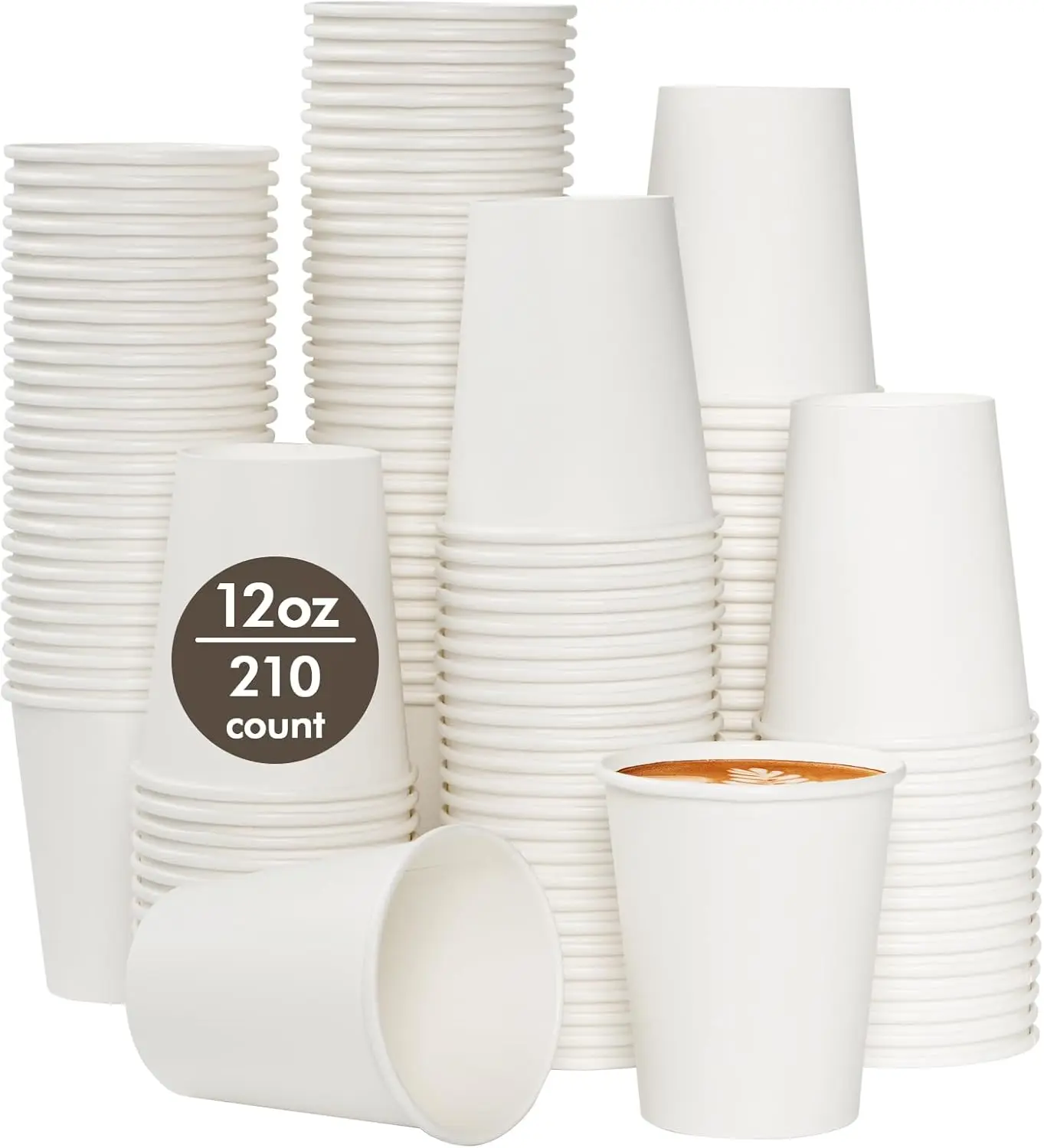 210 Count 12 oz Coffee Cups, White Paper Cups 12 oz for Water Juice or Tea, Perfect for Office Home Party
210 Count 12 oz Coffee Cups, White Paper Cups 12 oz for Water Juice or Tea, Perfect for Office Home Party