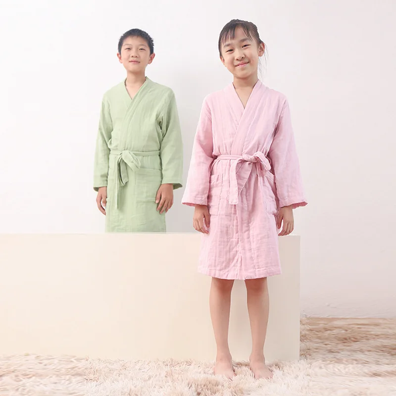 Kids Pure Cotton Three Layer Gauze Bathrobe Nightgown Boy And Girls kimono Robe Gown Yukata Spring Summer New Loose Home Dress
Kids Pure Cotton Three Layer Gauze Bathrobe Nightgown Boy And Girls kimono Robe Gown Yukata Spring Summer New Loose Home Dress