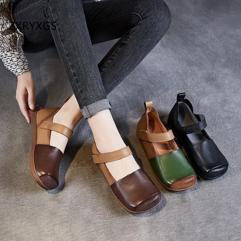 ZXRYXGS Elegant Temperament Flats 2026 New Trendy Square Toe Spell Color Top Cowhide Leather Shoes Flat Women Fashionable Shoes
ZXRYXGS Elegant Temperament Flats 2026 New Trendy Square Toe Spell Color Top Cowhide Leather Shoes Flat Women Fashionable Shoes