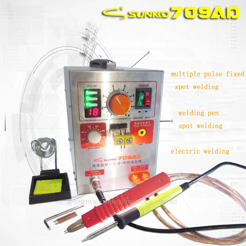 Sunkko 709AD 1.9KW High Power Spot Welder & Soldering Station with Welding Pen (71A)+50 pc 0.1*4*100mm Nickel sheet
Sunkko 709AD 1.9KW High Power Spot Welder & Soldering Station with Welding Pen (71A)+50 pc 0.1*4*100mm Nickel sheet