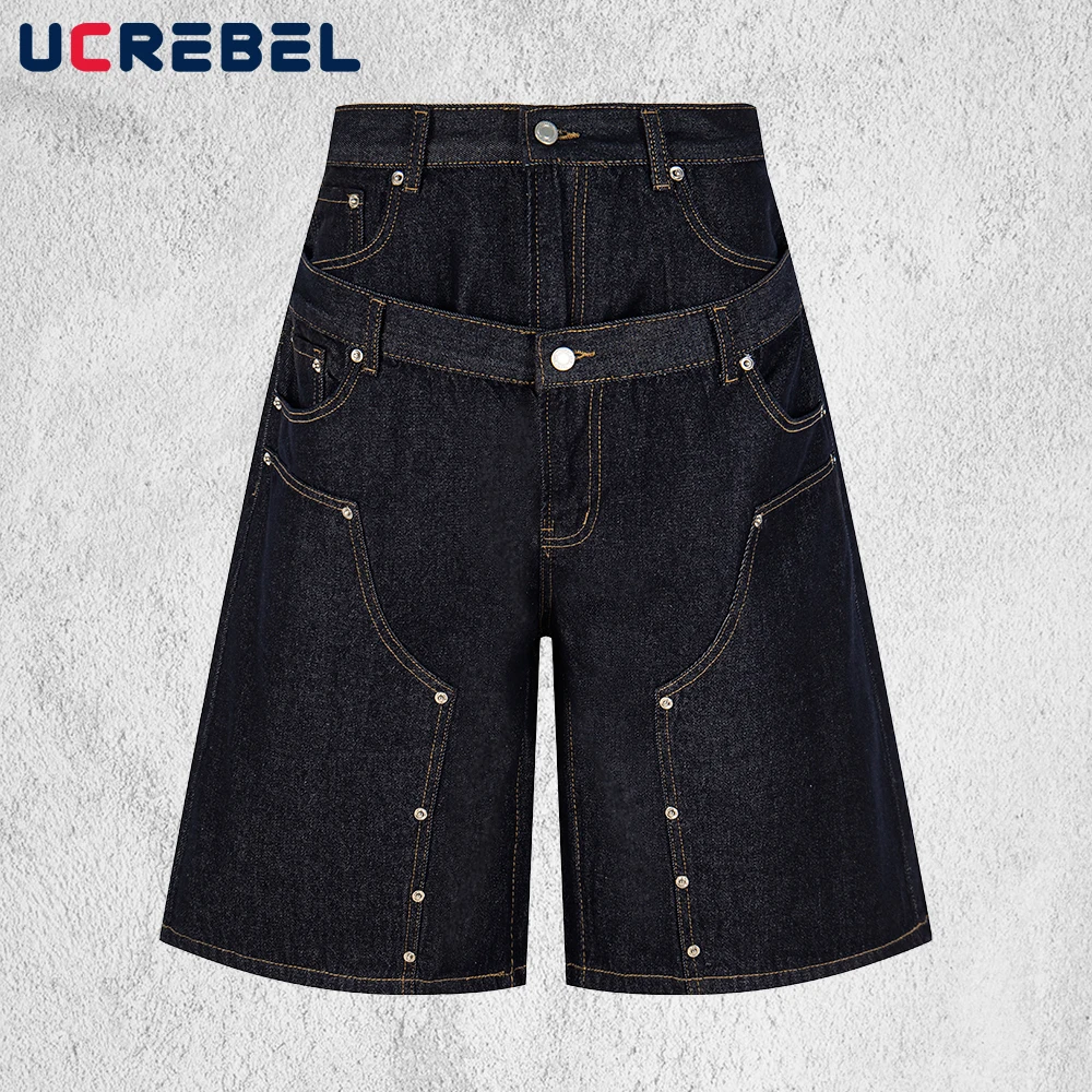 Double Waisted Cropped Jeans Mens with Rivets Summer High Street Hip Hop Baggy Wide Leg Denim Capri Pants Man
Double Waisted Cropped Jeans Mens with Rivets Summer High Street Hip Hop Baggy Wide Leg Denim Capri Pants Man