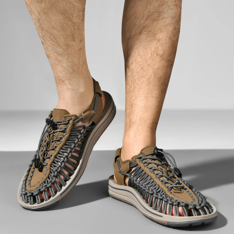 Summer Men's and Women's Sandals Woven Design Beach Slippers Breathable Casual Flat Sandals Outdoor Couple Sandals Size 47
Summer Men's and Women's Sandals Woven Design Beach Slippers Breathable Casual Flat Sandals Outdoor Couple Sandals Size 47