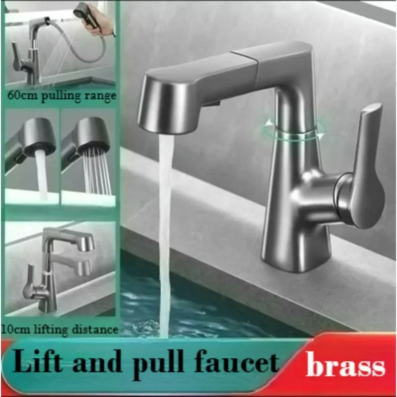 Matte Black Brass Pull-out Lifting Basin Faucet 360° Degree Rotation Hot And Cold Washbasin Tap for Bathroom
Matte Black Brass Pull-out Lifting Basin Faucet 360° Degree Rotation Hot And Cold Washbasin Tap for Bathroom
