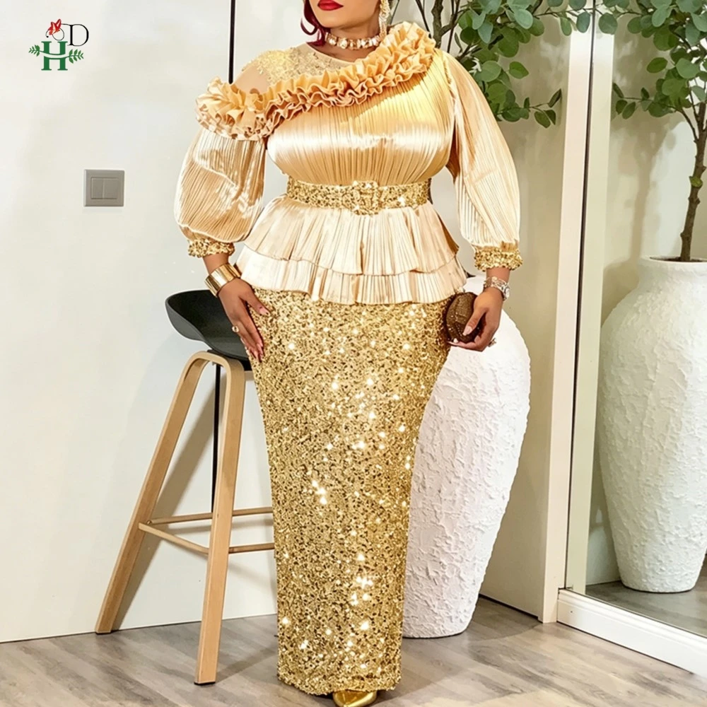 H&D 2026 New African Party Dresses for Women Dashiki Sequin Maxi Long Dress Elegant Turkey Muslim Wedding Evening Gown Plus Size
H&D 2026 New African Party Dresses for Women Dashiki Sequin Maxi Long Dress Elegant Turkey Muslim Wedding Evening Gown Plus Size